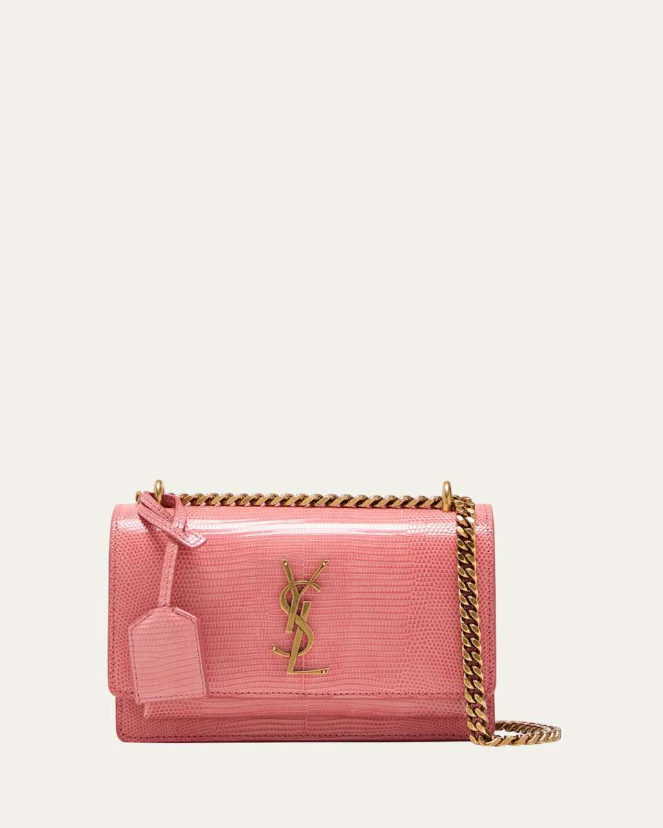 Sunset Small YSL Shoulder Bag in Lizard